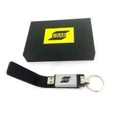Leather USB drive with wooden box gift set - ESAB